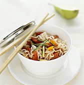 Udon noodles with ratatouille
