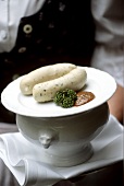 White sausage with mild mustard, Augustiner Restaurant, Munich