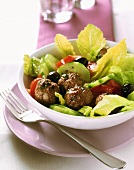 Meatballs with Greek salad