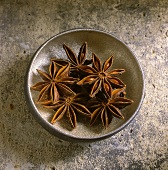 Star anise in an iron bowl