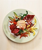 Modern Cobb salad (Salad with chicken breast fillet & avocados)