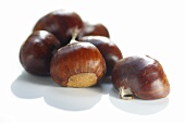 Sweet chestnuts, close-up