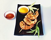 Shrimp kebab with lemon grass and soy marinade