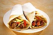 Kabab (mince and chicken in flatbread, Syria)