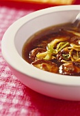 Vietnamese style duck soup with mushroom
