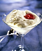 Quark mousse with candied cherries
