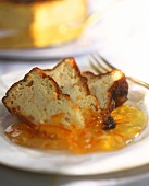 Orange ricotta cheesecake with orange sauce