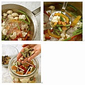 Mixed Pickles zubereiten (Gemüse blanchieren und einlegen)