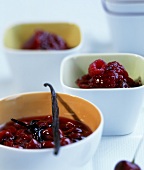 Cherry jam with sherry; cherry and raspberry jam