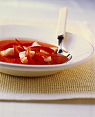 Caldo de pescado (fish broth with tomatoes & peppers, Spain)