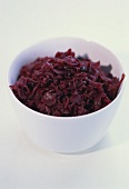 Red sauerkraut (red cabbage pickled in fermenting pot)