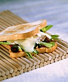 Summer cheese sandwich with dried tomatoes
