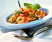 Fettuccine with cuttlefish ragout and peas