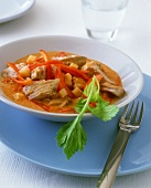 Carp goulash with peppers and celery