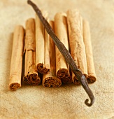 Cinnamon sticks and vanilla pod