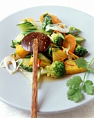Fried Thai vegetables with pineapple