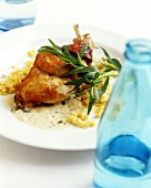 Rabbit with tarragon and rice