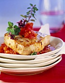 Thunfisch mit Tomaten-Paprika-Confit