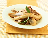Couscous with fried bananas