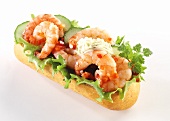 Baguette roll with shrimps