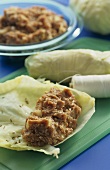 Stuffed cabbage roulades with minced beef