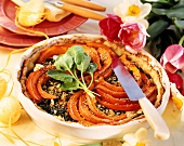 Spinach tart with pumpkin for Easter