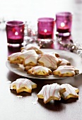 Star biscuits with marzipan filling