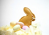 Easter Bunny in sweet pastry as cake decoration