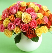 Colourful bouquet of roses