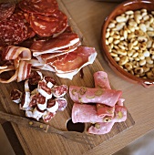 Various types of Spanish sausage