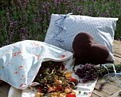 Home-made herb pillows (with flowers and lavender)