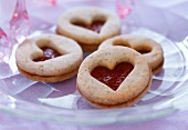 Almond and nut biscuits with jam filling