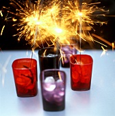 Table decoration with sparklers