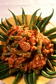 Okra pods with mutton ragout, India