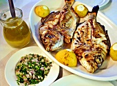 Barbecued white bream and onions with parsley (Crete)