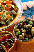 Three vegetarian appetisers from Morocco