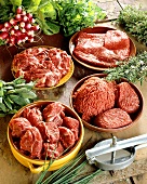 Goulash, neck steaks, roulades and mince (beef)