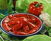 Oven-baked marinated peppers