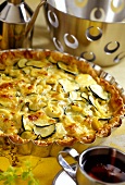 Courgette quiche with puff pastry