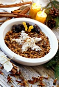 Sweet rice with prunes and cinnamon (Poland)