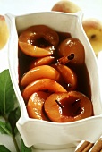 Apricot compote with red wine and cinnamon