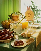 Buffet with pretzels and lemon punch