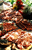 Various types of meat for grilling