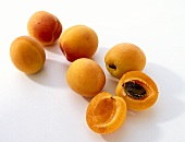 Apricots, one halved