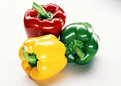 Red, green and yellow pepper
