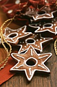 Star-shaped gingerbread biscuits