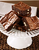 Brownies on cake stand