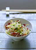 Glass noodle salad with soya sprouts and vegetables