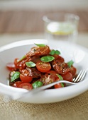 Salad with cherry tomatoes and dried tomatoes