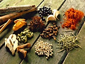 Still life with spices (star anise, cardamom etc.)